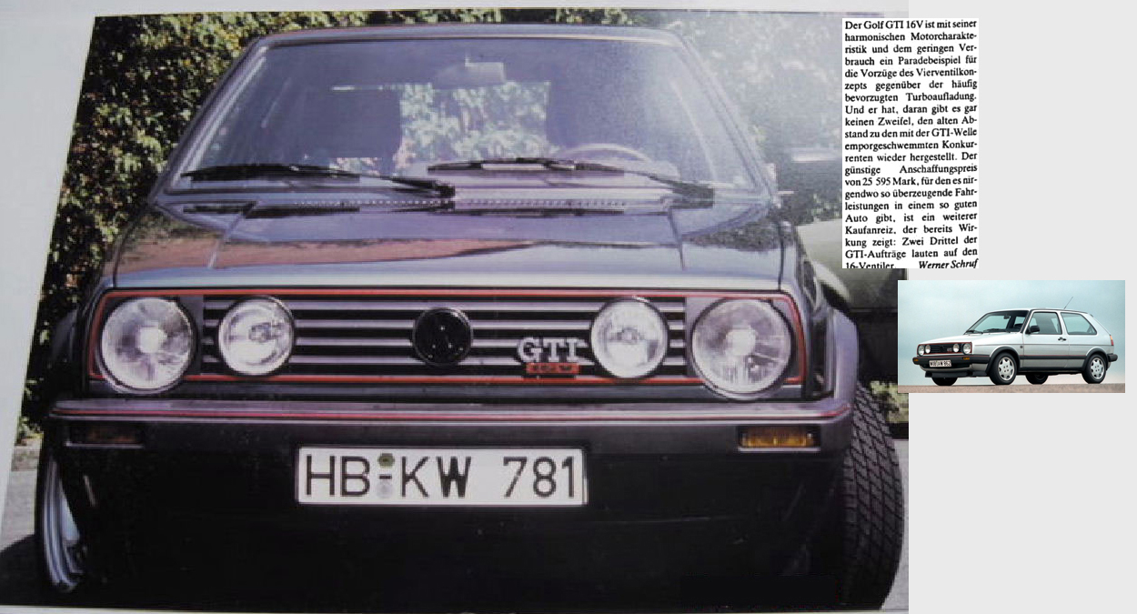 VW Golf GTI 16V, Bj. 1987, 139 PS, Leergewicht 960 kg, urspr&uuml;ngliches Golf-Design