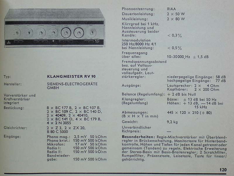 Eintrag High-Fidelity-Komponente  Nr. 120, S. 169